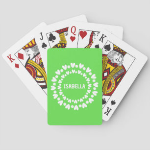 Flowers And Hearts Name Playing Cards