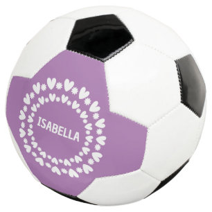 Flowers And Hearts Name Soccer Ball