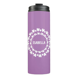 Flowers And Hearts Name Thermal Tumbler
