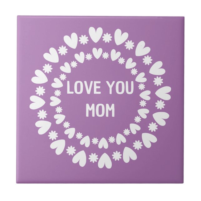 Flowers And Hearts Name Tile (Front)