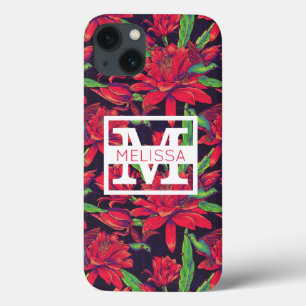 Flowers And Hummingbirds   Add Your Name iPhone 13 Case