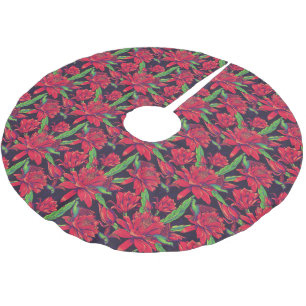 Flowers And Hummingbirds Brushed Polyester Tree Skirt