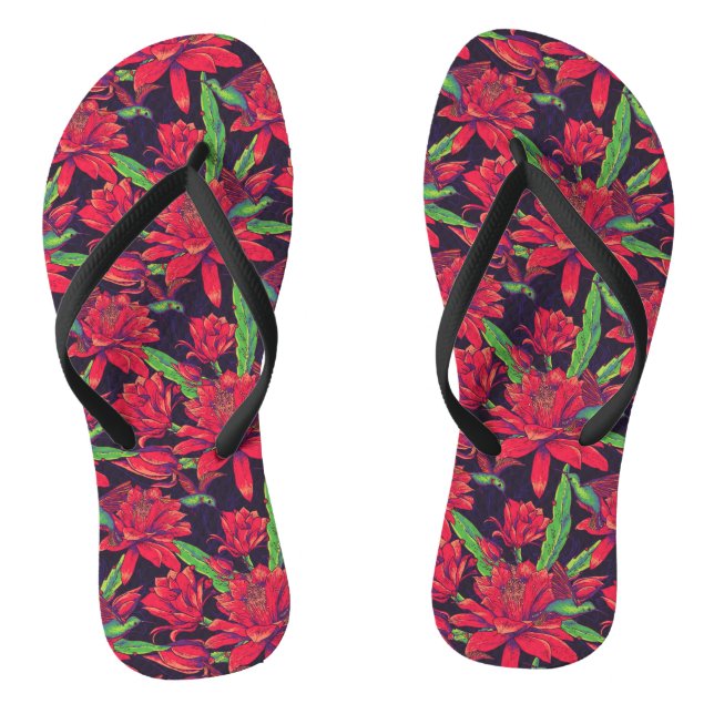 Flowers And Hummingbirds Jandals (Footbed)