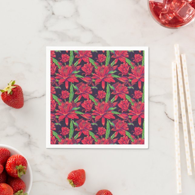 Flowers And Hummingbirds Napkin (Insitu)