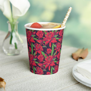 Flowers And Hummingbirds Paper Cups