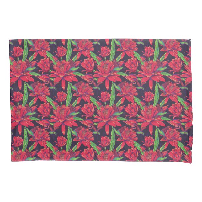 Flowers And Hummingbirds Pillowcase (Front-Left)