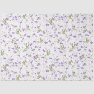 Flowers and Hummingbirds Tissue Paper