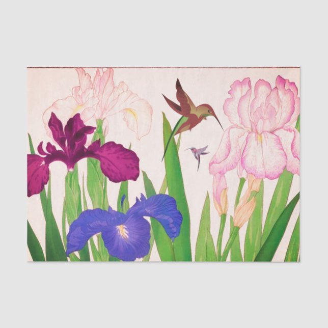 Flowers and Hummingbirds Tissue Paper (Front)