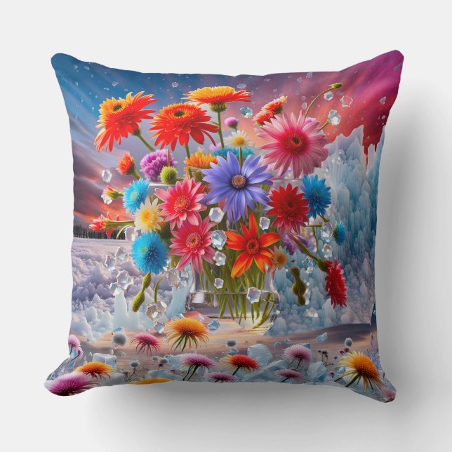 Flowers and Ice Crystals Cushion (Front)