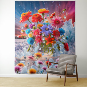 Flowers and Ice Crystals Tapestry