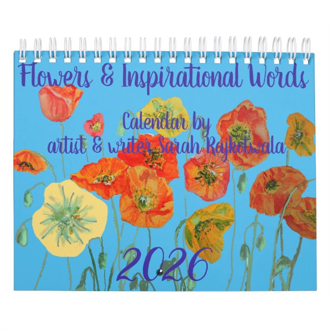 Flowers and Inspirational Words 2026 Calendar Art (Cover)