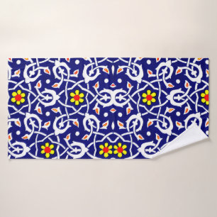 flowers and knots print bath towel set