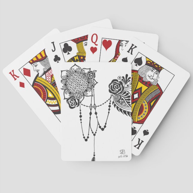 Flowers and Lace Playing Card (Back)