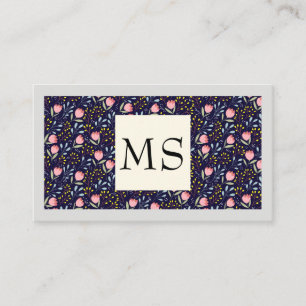 Flowers and Leaves Decorative Pattern Business Card