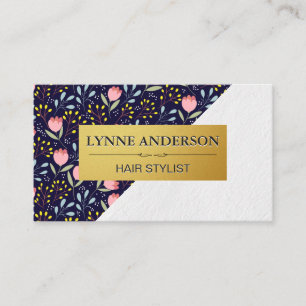 Flowers and Leaves Decorative Pattern Business Card