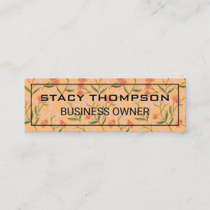 Flowers and Leaves Decorative Pattern Mini Business Card