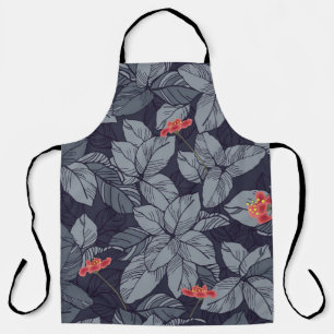 Flowers and leaves patternpattern, tropical, abstr apron