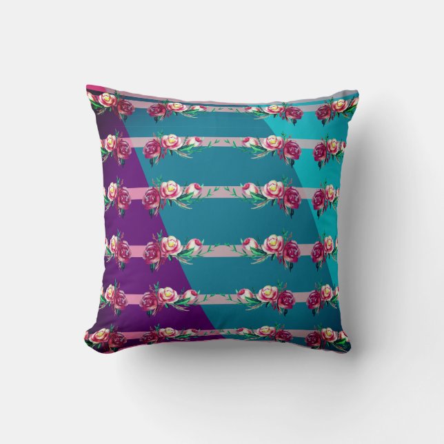 Flowers and Lines  Cushion (Front)