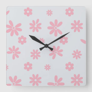 Flowers and Petals 12 Square Wall Clock