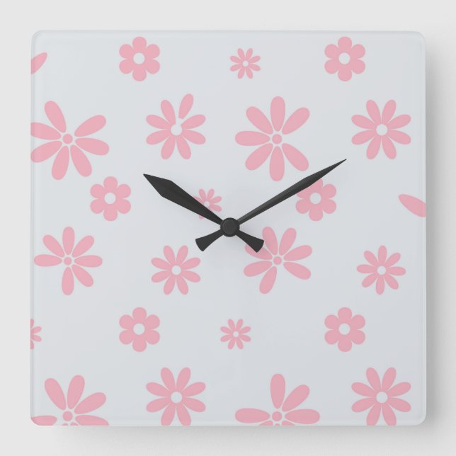 Flowers and Petals 12 Square Wall Clock (Front)