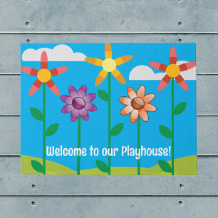 Flowers and Sky Children's Playhouse Doormat