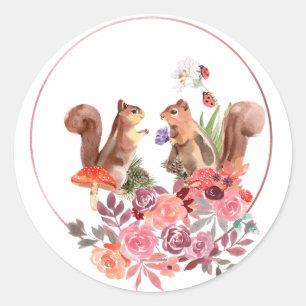 Flowers and Squirrels Sticker