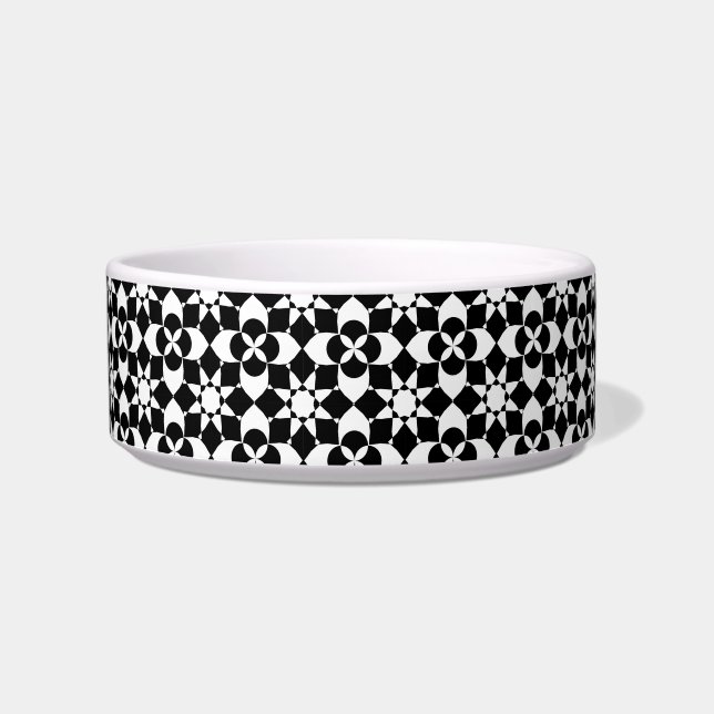 flowers and stars cat food bowl  (Front)