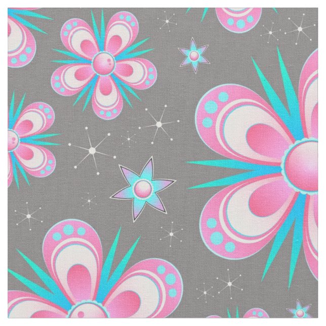 flowers and stars fabric (Close Up)