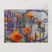 Flowers and Street Art in Valparaiso, Chile