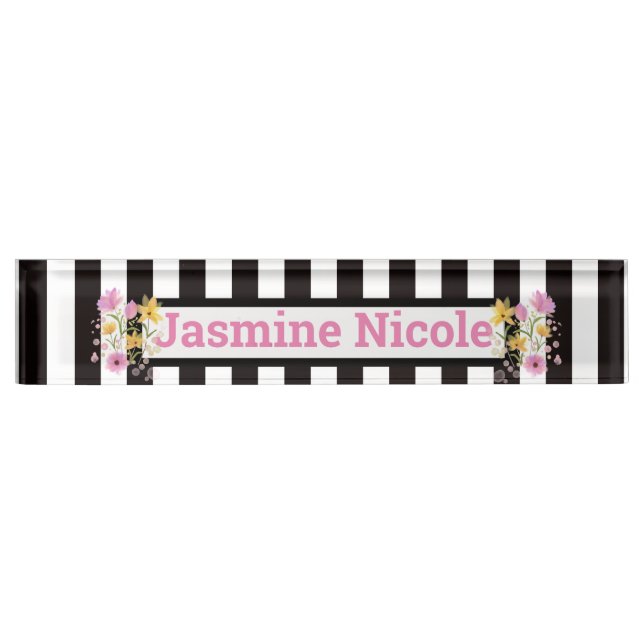 Flowers and Stripes Nameplate (Front)