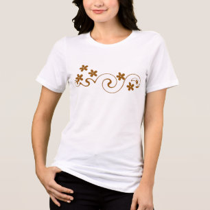flowers and swirl design Tri-Blend shirt