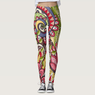Flowers And Swirl P13 - Leggings