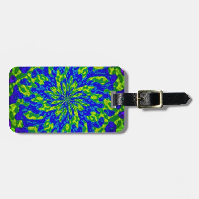 Flowers and Swirls Luggage Tag (Front Horizontal)