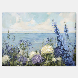 Flowers and the Sea Painting Magnet