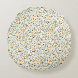 Flowers Are The Alphabet Of Angels Round Cushion