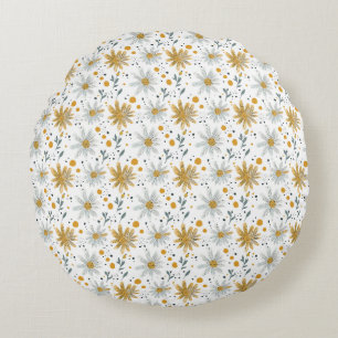 Flowers Are The Words Of The Earth Round Cushion
