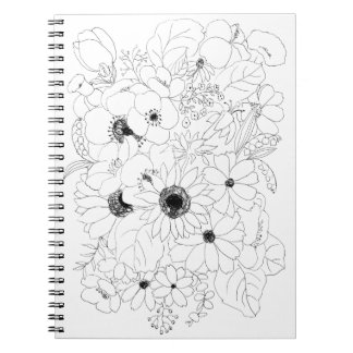 flowers arranment drawing notebook