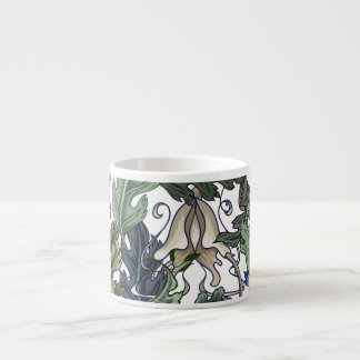 Flowers, art deco, modern, seamless. espresso cup