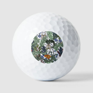 Flowers, art deco, modern, seamless. golf balls