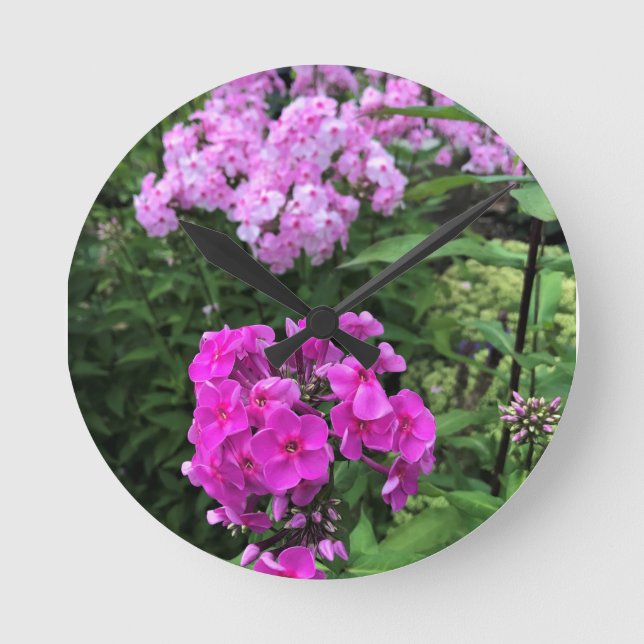 Flowers at Chateau Morrisette Winery, Floyd, VA Round Clock (Front)