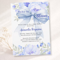 Flowers baby in bloom blue bow boy Baby Shower