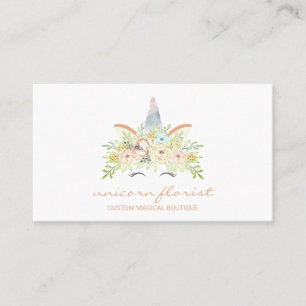 Flowers Baby Shower Boutique Unicorn Business Card