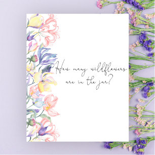 Flowers baby shower Guess how many wildflowers Poster