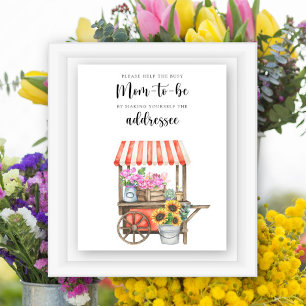 Flowers baby shower - Help the Busy Mum-to-Be Poster