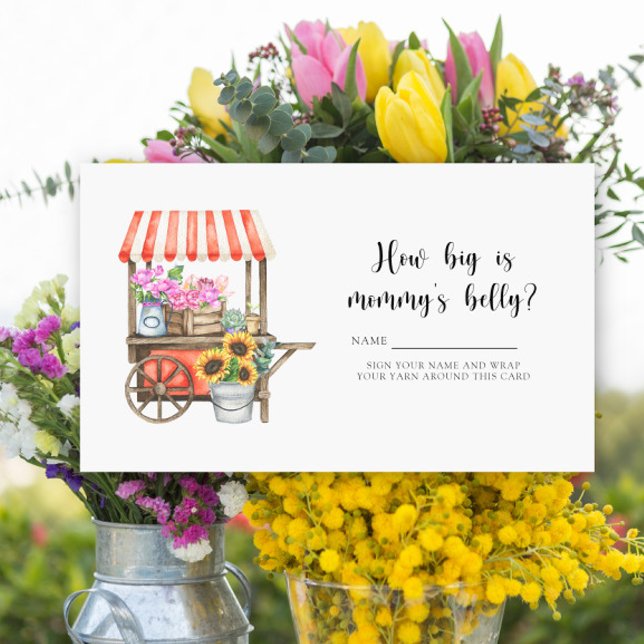Flowers baby shower - How big is mummy's belly Enclosure Card (Creator Uploaded)