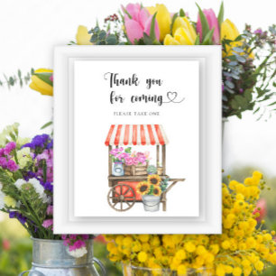 Flowers baby shower - Thank you for coming Poster