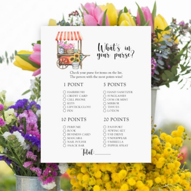 Flowers baby shower - What's in your purse game (Creator Uploaded)