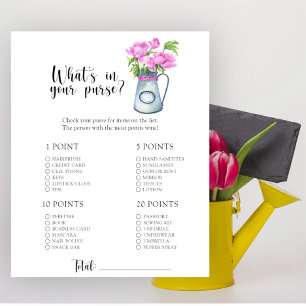flowers baby shower Whats in your purse game