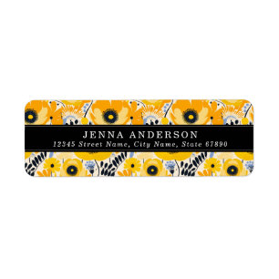 Flowers Background Address Label