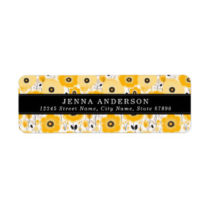 Flowers Background Address Label
